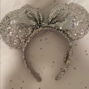Silver sequin Minnie ears